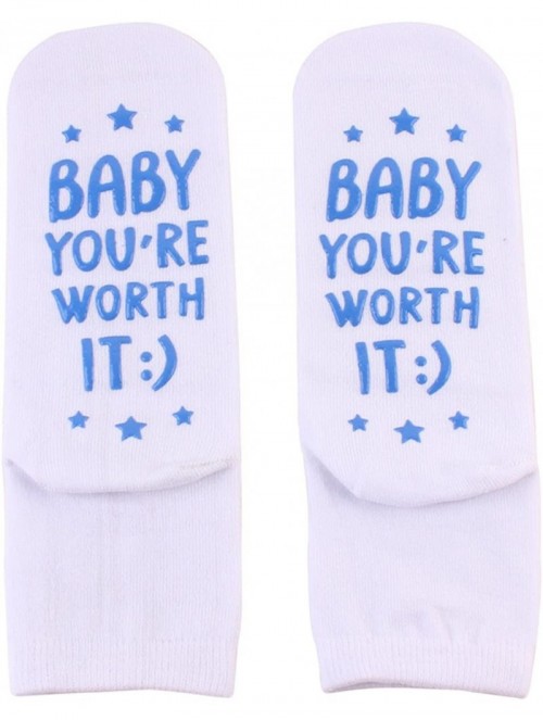 Headbands Labor and Delivery Non Slip Socks for Women Inspiration Hospital Funny Socks for Maternity Pregnancy - Blue - CD18R...