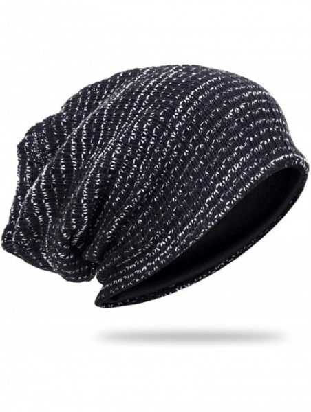 Skullies & Beanies Mens Slouchy Beanie Hat Summer Oversized Knit Cap for Women Winter Skull Cap B309 - B724-black - CH18AGOL9...