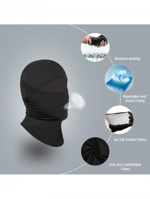 Balaclavas Achiou Balaclava Protection Cooling Cycling - Black - C019602A0UE $11.12