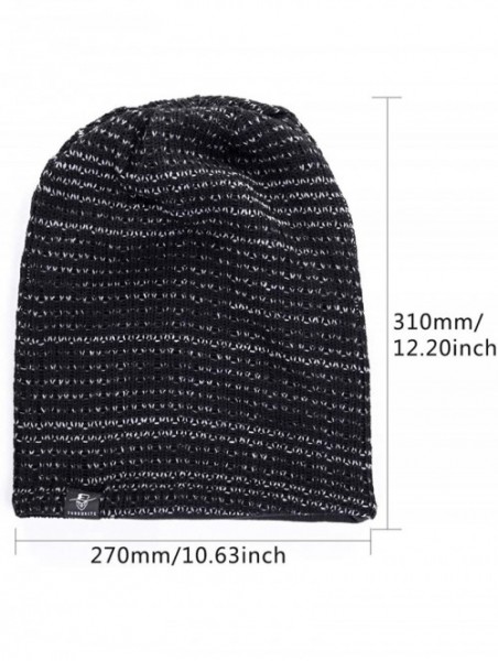 Skullies & Beanies Mens Slouchy Beanie Hat Summer Oversized Knit Cap for Women Winter Skull Cap B309 - B724-black - CH18AGOL9...