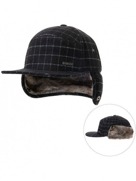 Newsboy Caps Wool/Cotton/Denim Baseball Cap Men Hunting Dad Hats Sports Earflap Unisex - 00776_black - C318YLZ8IM8 $19.31