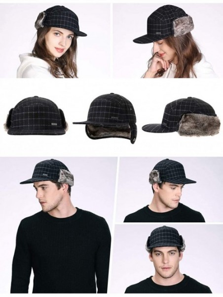 Newsboy Caps Wool/Cotton/Denim Baseball Cap Men Hunting Dad Hats Sports Earflap Unisex - 00776_black - C318YLZ8IM8 $19.31