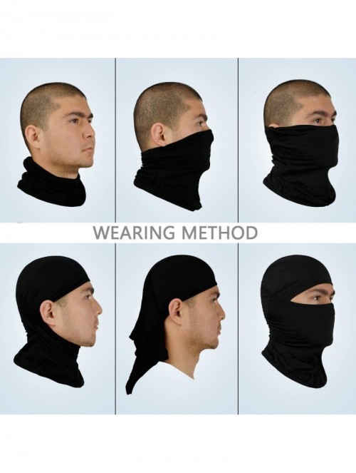 Balaclavas Achiou Balaclava Protection Cooling Cycling - Black - C019602A0UE $11.12