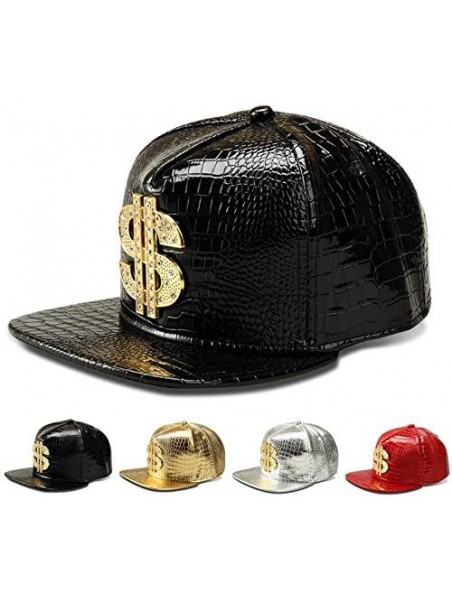 Skullies & Beanies Hip Hop Hat-Flat-Brimmed Hat-Rock Cap-Adjustable Snapback Hat for Men and Women - Black - CV18C88G8Y3 $19.71