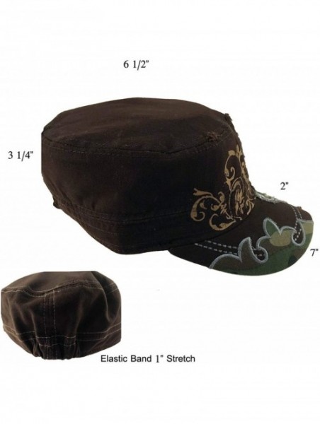 Baseball Caps Women's Military Cadet Cap Hat - Patch Cotton - Studded & Embroidered - C918KDK480X $25.81