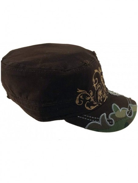 Baseball Caps Women's Military Cadet Cap Hat - Patch Cotton - Studded & Embroidered - C918KDK480X $25.81