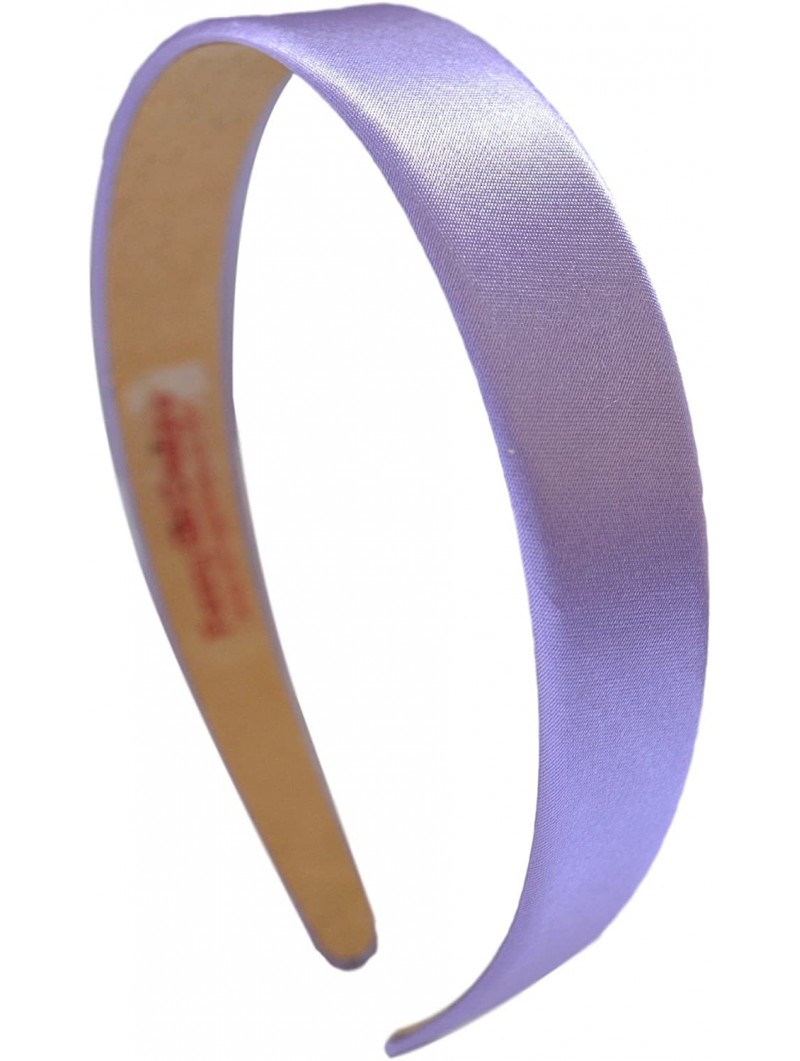 Headbands 1 Inch Wide Satin Headband - Lavender - CS114D2WVFZ $14.74