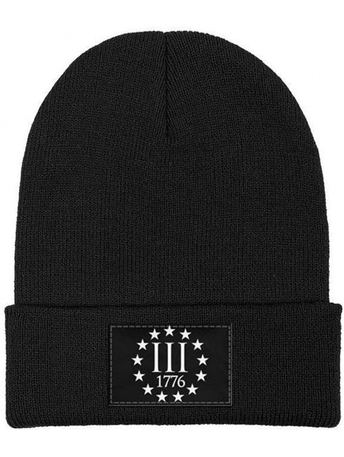 Skullies & Beanies Beanie Hat Three Percenter 1776 Symbol Winter Soft Thick Warm Casual Knit Hat- Men and Women - Black-160 -...