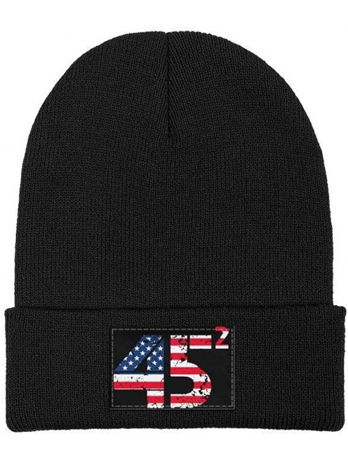 Skullies & Beanies Unisex Knit Hat Trump 45 Squared 2020 Second Presidential Term Warm FashionKnit Caps - Black-26 - CC18A2LE...