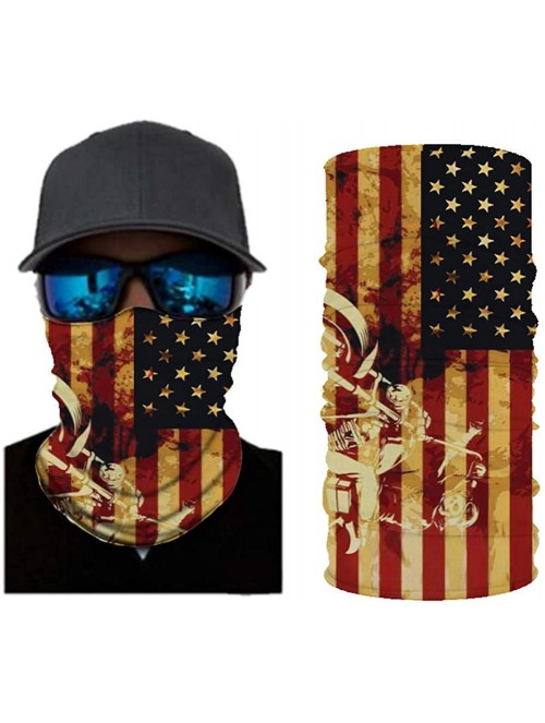 Balaclavas Cool Skull Stars and Stripes USA Flag Print Balaclava Headband Bandana Head Wrap Scarf - American Flag 3 - CV1998Y...