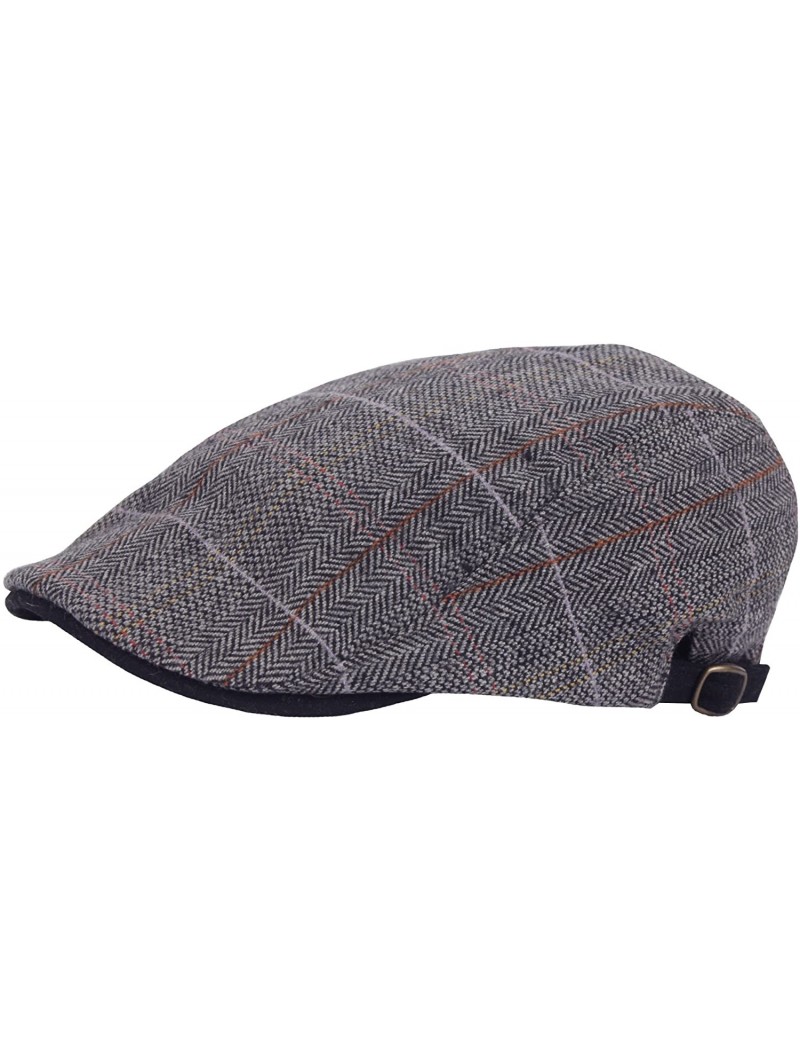 Newsboy Caps G66 Men Big Plus Size Herringbone XL XXL Newsboy Cap Cabbie Flat Golf Gatsby Hat - Black - CS187OAWNLT $29.62