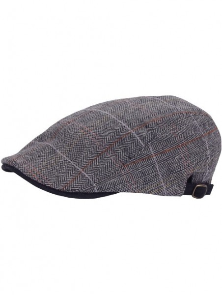 Newsboy Caps G66 Men Big Plus Size Herringbone XL XXL Newsboy Cap Cabbie Flat Golf Gatsby Hat - Black - CS187OAWNLT $29.62