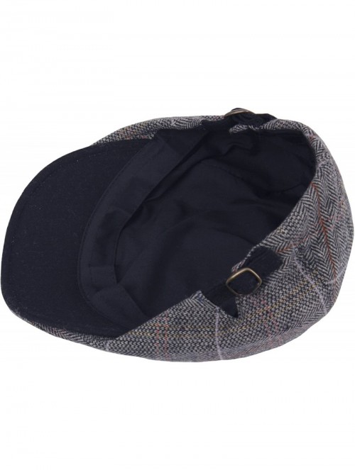 Newsboy Caps G66 Men Big Plus Size Herringbone XL XXL Newsboy Cap Cabbie Flat Golf Gatsby Hat - Black - CS187OAWNLT $29.62