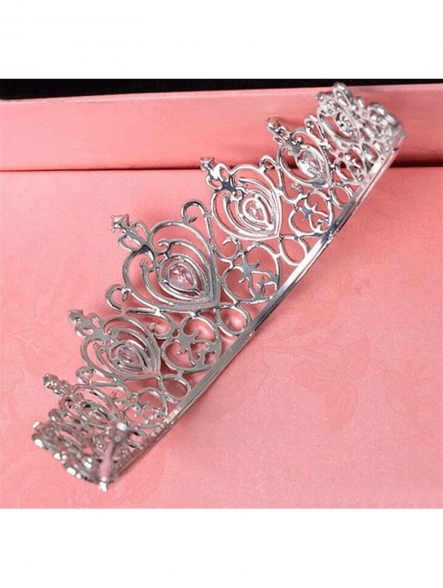 Headbands Queen Princess Tiara Crown Luxury AAA Zircon Rhinestone Wedding Bridal Headband(A1153) - Silver - CN185U2RYQH $46.04