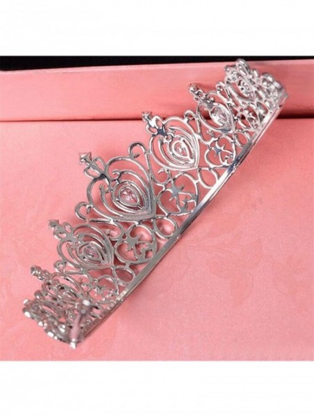 Headbands Queen Princess Tiara Crown Luxury AAA Zircon Rhinestone Wedding Bridal Headband(A1153) - Silver - CN185U2RYQH $46.04