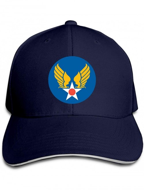 Baseball Caps US Army Air Corps Hap Arnold Wings Adjustable Hat Baseball Cap Sandwich Cap - Navy - CU18TUCI0WS $26.59