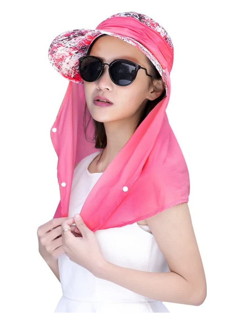 Sun Hats Outdoor Cycling Protection Foldable Sunshade - Rose - C318DDHELTQ $16.19