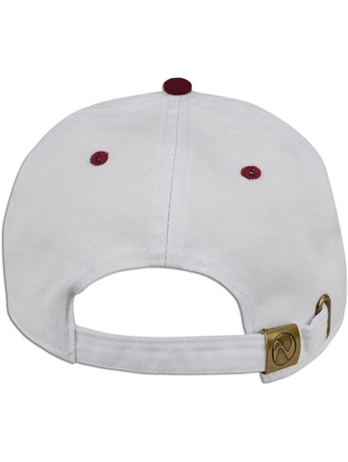 Baseball Caps Dad Hat Pigment Dyed Two Tone Plain Cotton Polo Style Retro Curved Baseball Cap 1200 - White / Burgundy - CJ18E...