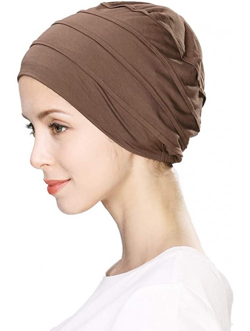 Skullies & Beanies Headwrap Cover Sleep Cap for Women Patient Chemo Scarf Soft Stretch Breathable - 99047_coffee - CN18IHEM3T...
