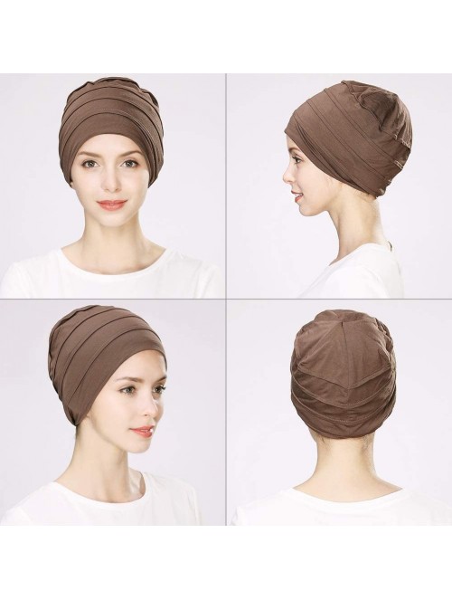 Skullies & Beanies Headwrap Cover Sleep Cap for Women Patient Chemo Scarf Soft Stretch Breathable - 99047_coffee - CN18IHEM3T...