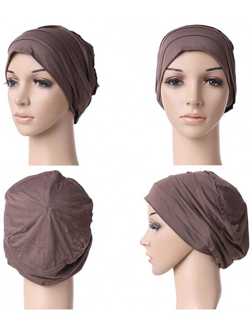 Skullies & Beanies Headwrap Cover Sleep Cap for Women Patient Chemo Scarf Soft Stretch Breathable - 99047_coffee - CN18IHEM3T...