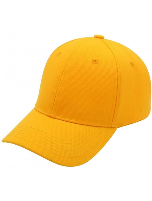 Baseball Caps Baseball Cap Men Women - Classic Adjustable Plain Hat - Gold - C317YIZTA0A $13.79