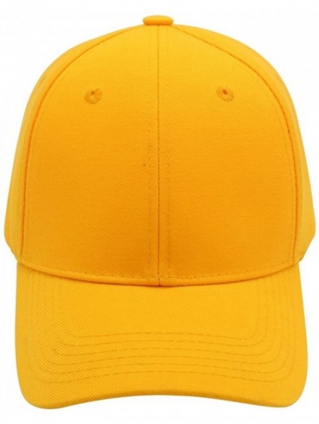 Baseball Caps Baseball Cap Men Women - Classic Adjustable Plain Hat - Gold - C317YIZTA0A $13.79