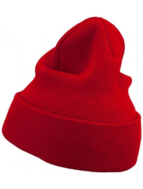 Skullies & Beanies US Navy Logo Embroidered Long Beanie - Red - CL11USNFW63 $30.59