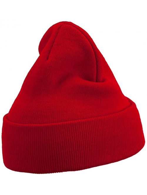 Skullies & Beanies US Navy Logo Embroidered Long Beanie - Red - CL11USNFW63 $30.59