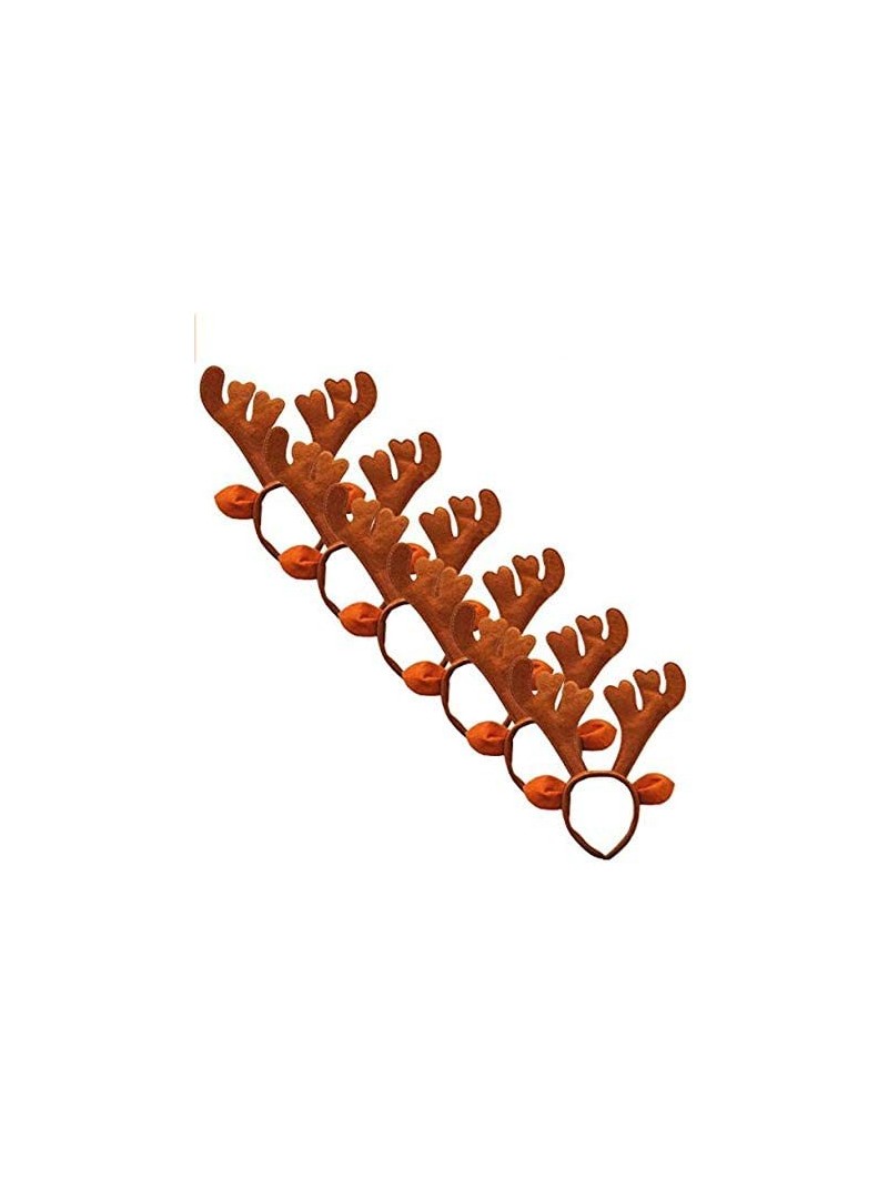 Headbands Christmas Headband Holiday Party Decoration Reindeer Antler Headband Pack of 6 - A-reindeer - CX18H3TWY8H $22.46