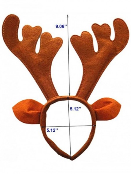 Headbands Christmas Headband Holiday Party Decoration Reindeer Antler Headband Pack of 6 - A-reindeer - CX18H3TWY8H $22.46