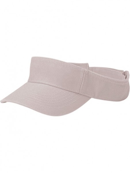 Visors Unisex Pro Style Cotton Twill Washed Visor-4021A - Stone - C5121HKO5G3 $9.17