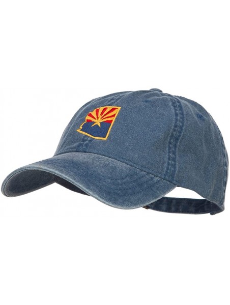 Baseball Caps Arizona State Flag Map Embroidered Washed Cap - Navy - CY184WWWMCT $32.95