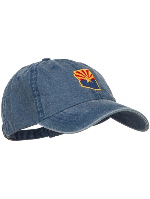 Baseball Caps Arizona State Flag Map Embroidered Washed Cap - Navy - CY184WWWMCT $32.95