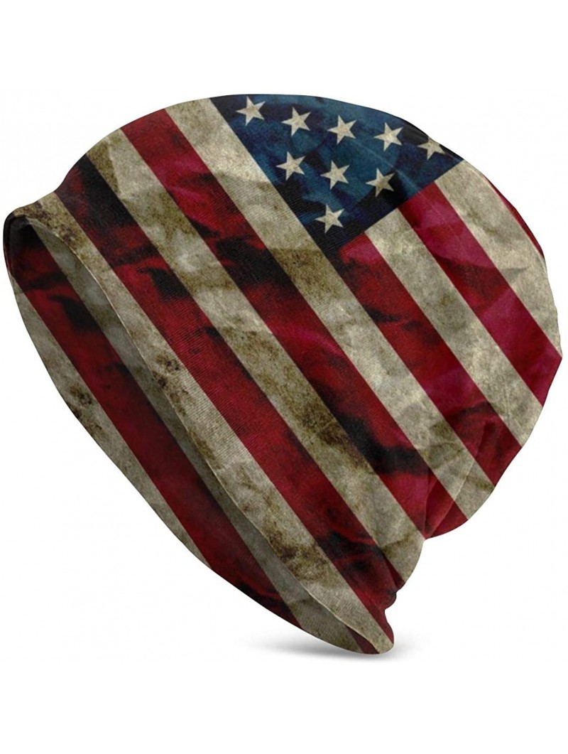 Skullies & Beanies Cotton Beanie Baggy Hat Slouchy Skull Beanie for Men Women - American Flag - C018AZEZ3A8 $12.13