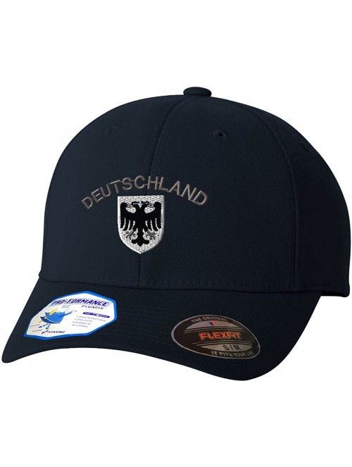 Baseball Caps Deutschland Black White German Eagle Flexfit Adult Pro-Formance Hat Dark Navy Large/X-Large - CQ184SW7NGG $28.82
