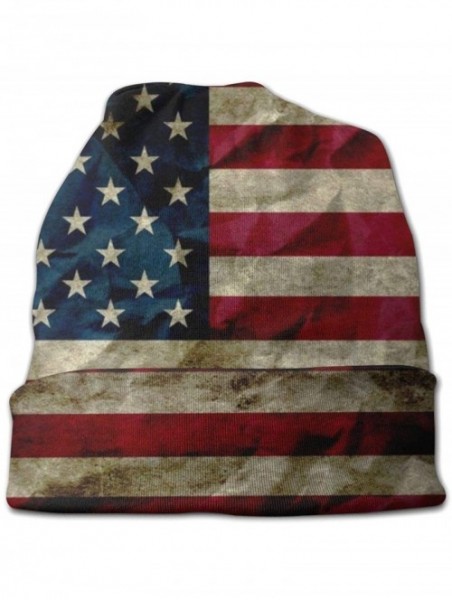 Skullies & Beanies Cotton Beanie Baggy Hat Slouchy Skull Beanie for Men Women - American Flag - C018AZEZ3A8 $12.13