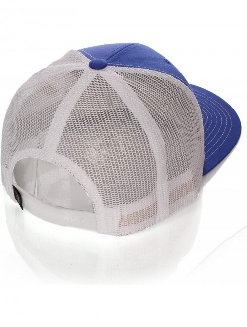 Baseball Caps Structured Trucker Mesh Hat Custom Colors Letter A Initial Baseball Mid Profile - Royal White White Gold - C018...