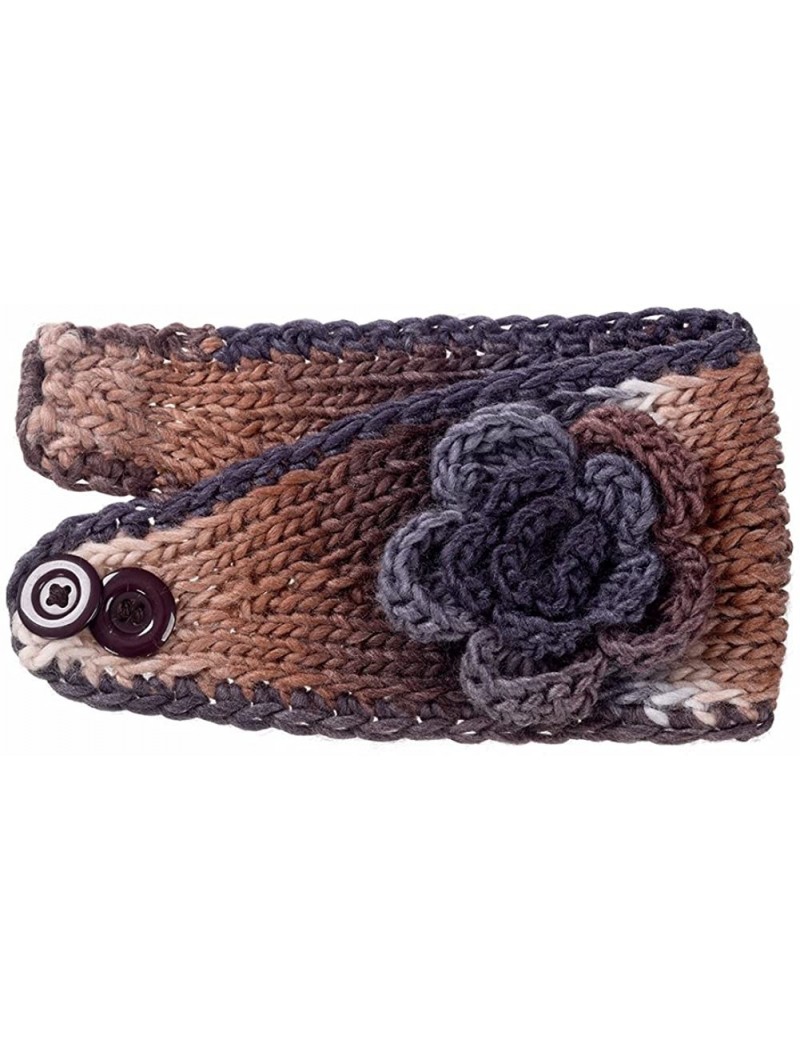 Cold Weather Headbands Headband Camellia Stretchy Headwrap - Coffee - CA180ISLL6H $13.48