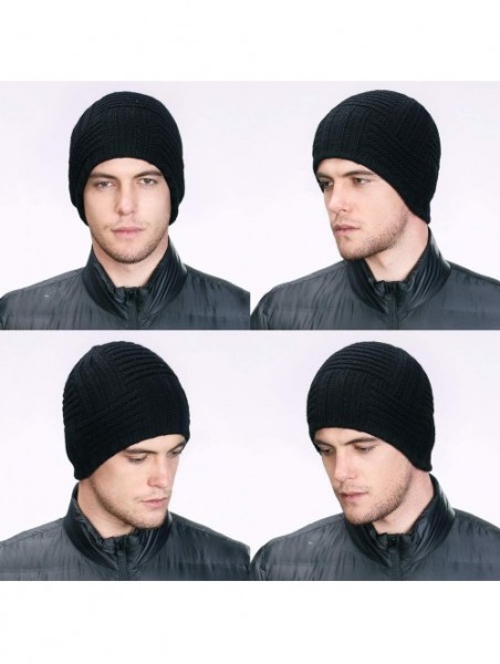 Skullies & Beanies Unisex Thick Wool Knit Baggy Slouchy Beanie Hat Watch Cap for Men Women - 89222_black - C918AQ5XTC8 $17.57