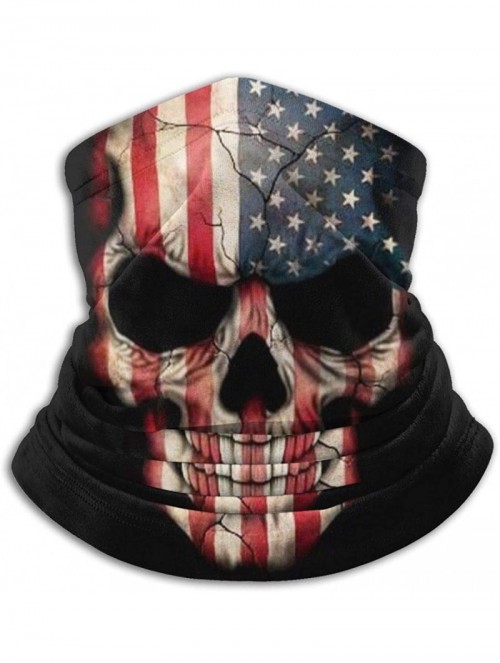 Balaclavas American Flag Face Mask Bandanas Neck Gaiter Warmer Windproof Mask Dust Protect Face Mask Bandana - Black-2 - CQ19...