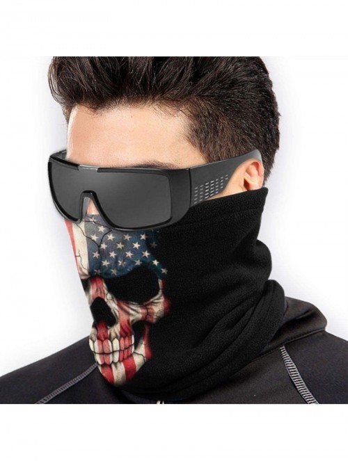 Balaclavas American Flag Face Mask Bandanas Neck Gaiter Warmer Windproof Mask Dust Protect Face Mask Bandana - Black-2 - CQ19...