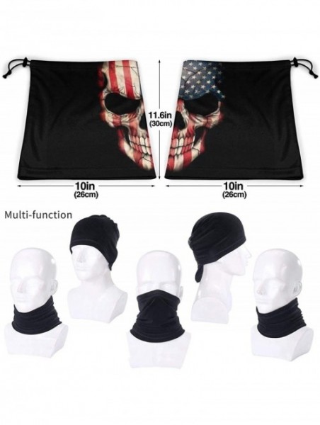 Balaclavas American Flag Face Mask Bandanas Neck Gaiter Warmer Windproof Mask Dust Protect Face Mask Bandana - Black-2 - CQ19...