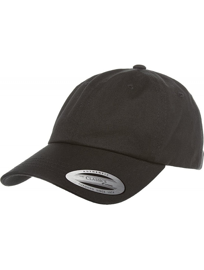 Baseball Caps Flexfit/Yupoong 6245CM Low Profile Cotton Twill (Dad Cap) - Black - CN12ESPIRVX $13.84