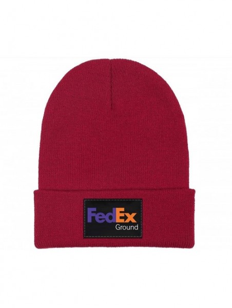 Skullies & Beanies iD Ground Purple Orange Winter Long Cuffed Knit Hat Beanie Cap - Fedex Ground - CP18LW3TCRG $21.84