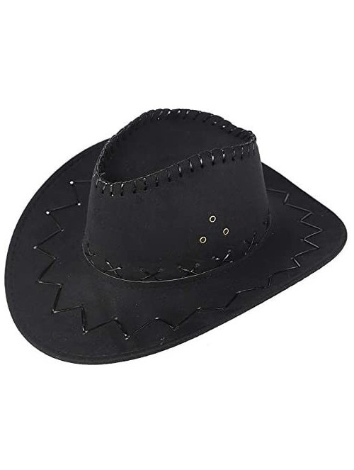 Cowboy Hats West Cowboy Hat Grassland Sunshade Mongolian Unisex Adult Cap - Black - CY18SULSSIA $13.56