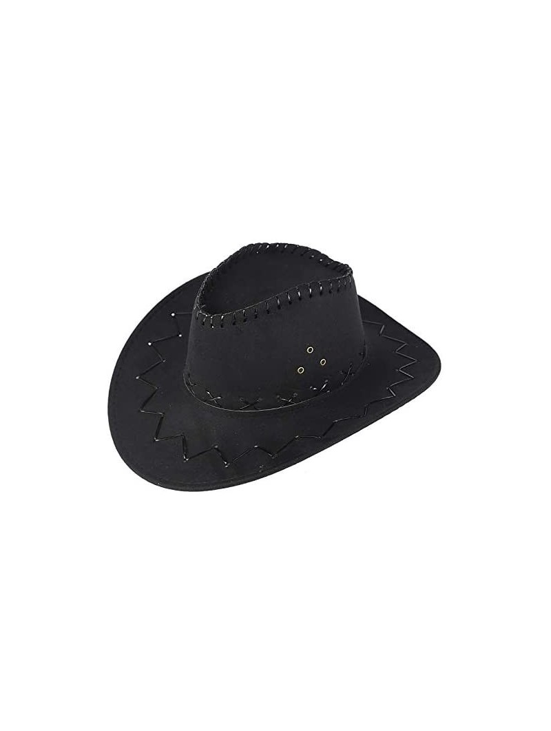 Cowboy Hats West Cowboy Hat Grassland Sunshade Mongolian Unisex Adult Cap - Black - CY18SULSSIA $13.56