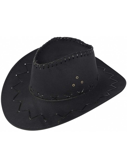 Cowboy Hats West Cowboy Hat Grassland Sunshade Mongolian Unisex Adult Cap - Black - CY18SULSSIA $13.56