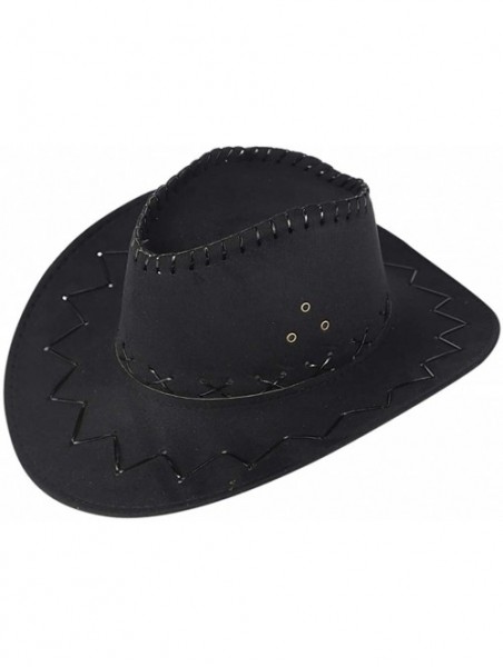 Cowboy Hats West Cowboy Hat Grassland Sunshade Mongolian Unisex Adult Cap - Black - CY18SULSSIA $13.56