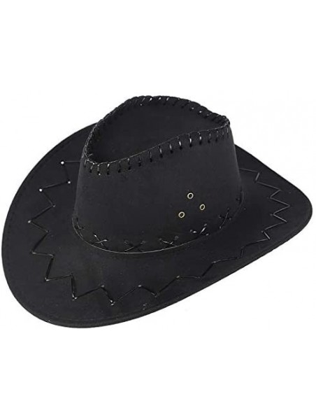 Cowboy Hats West Cowboy Hat Grassland Sunshade Mongolian Unisex Adult Cap - Black - CY18SULSSIA $13.56